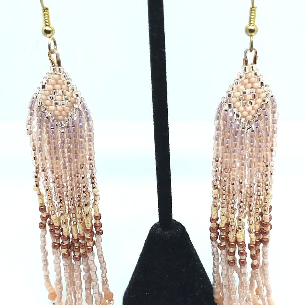 Handmade Luano Fringe Earrings - Picture 2 of 7